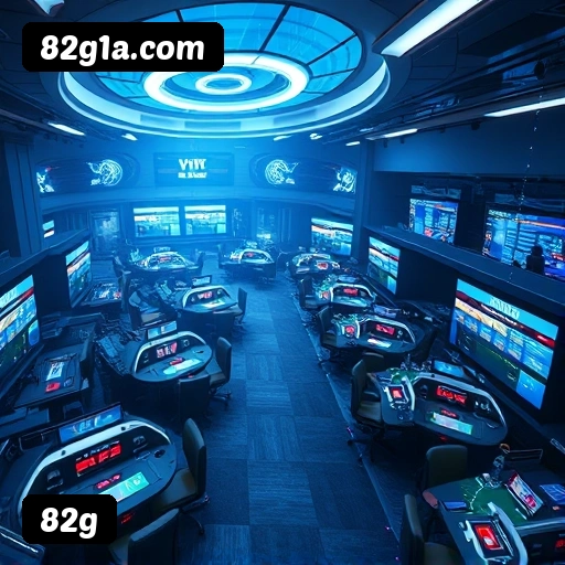 Plataforma 82g mostrando interface moderna, jogos certificados e recursos de segurança licenciados